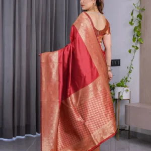 Pure Banarasi Silk Sarees with Attached Blouse Piece – Elegant Zari Woven Collection