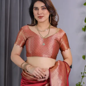 Pure Banarasi Silk Sarees with Attached Blouse Piece – Elegant Zari Woven Collection