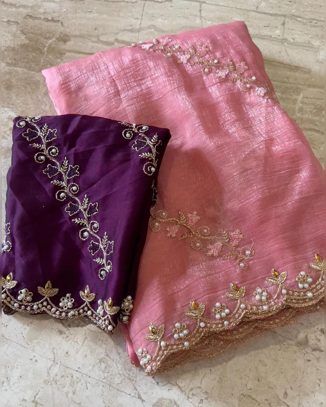 Superhit Designer Party Wear Saree in Heavy Soft Crunchy Silk with Multithread & Stone Work - Image 7
