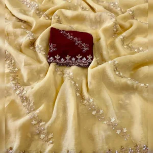 Superhit Designer Party Wear Saree in Heavy Soft Crunchy Silk with Multithread & Stone Work