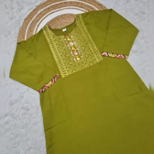 Elegant Muslin Cotton Embroidered Kurta Set with Chanderi Cotton Dupatta