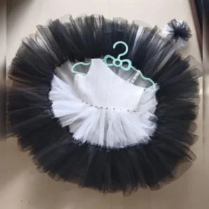 Elegant One-Shoulder Heavy Net Flared Dress