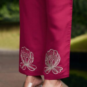 Radiant Rayon Duo: Middle Embroidery Two-Piece Set