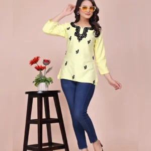 Embroidered Viscose Rayon Tunic – Elegant & Comfortable Daily Wear