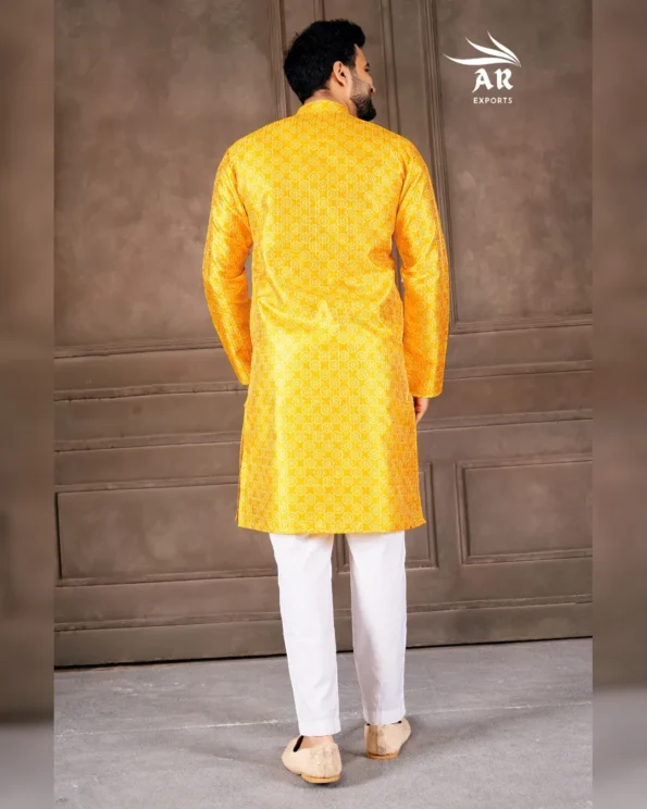 Exclusive Digital Print Men’s Kurta Pyjama Set with Raymond Cotton Bottom - Image 3