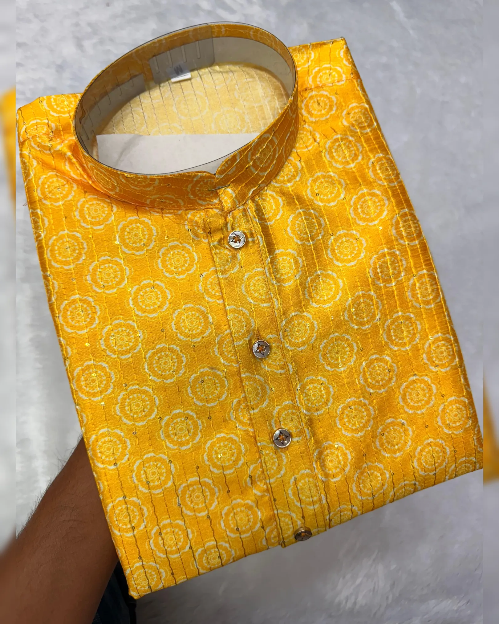 Exclusive Digital Print Men’s Kurta Pyjama Set with Raymond Cotton Bottom - Image 5