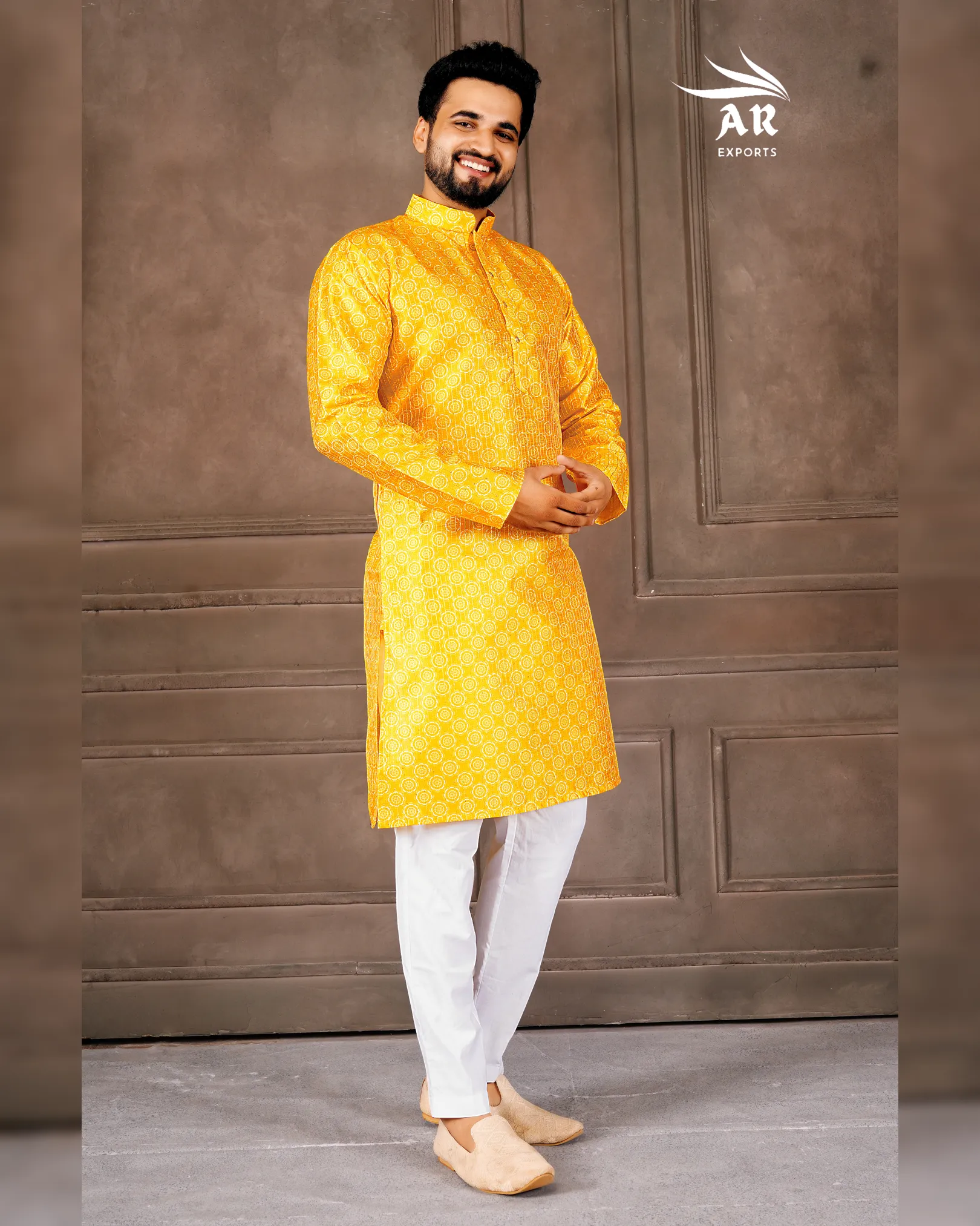 Exclusive Digital Print Men’s Kurta Pyjama Set with Raymond Cotton Bottom - Image 7