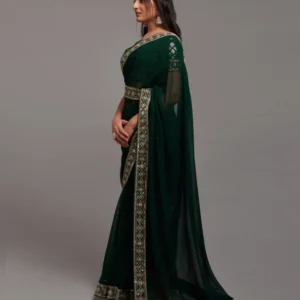 Video Player Majestic Opulence: Zariwork Chinon Designer Saree