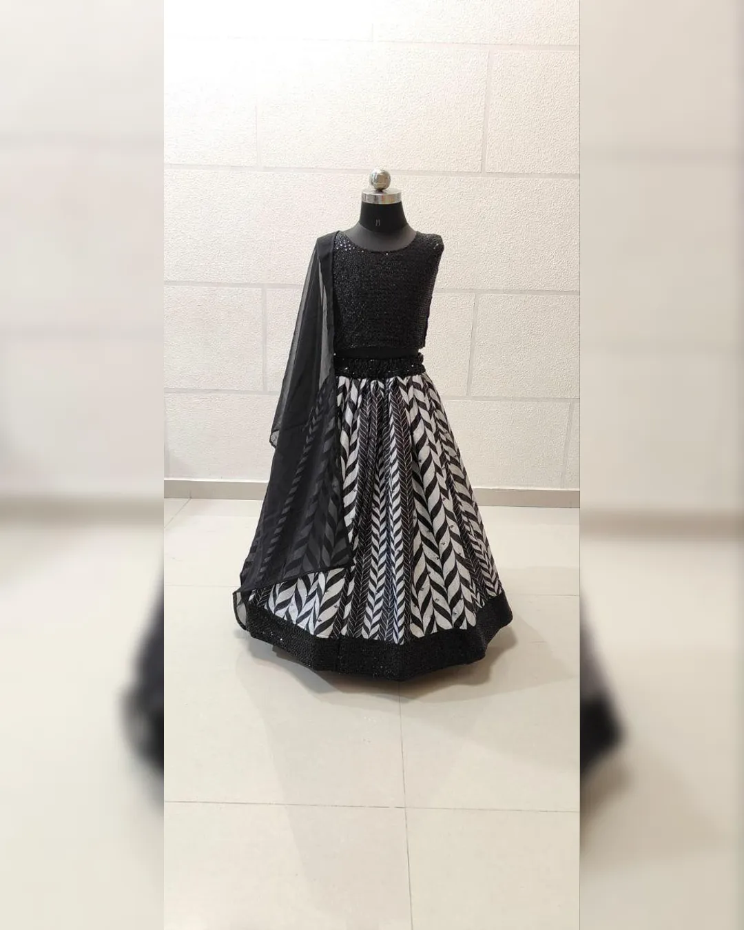 Trending Digital Print and Sequins Embroidered Lehenga-Blouse with Dupatta - Image 6