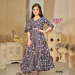 Ethnic Kids Wear 3-Piece Indo-Western Set – Digital Printed Maslin Silk