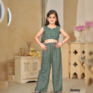 Ethnic Kids Wear 3-Piece Indo-Western Set – Digital Printed Maslin Silk