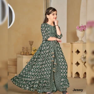 Ethnic Kids Wear 3-Piece Indo-Western Set – Digital Printed Maslin Silk