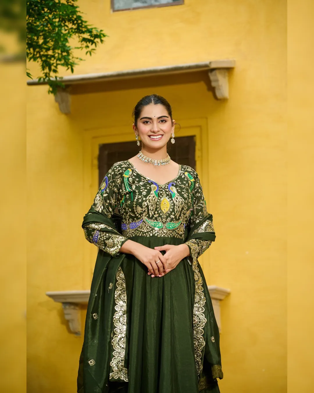 Premium Vichitra Gown & Dupatta Set – Multi Thread & Zari Embroidery Work - Image 13
