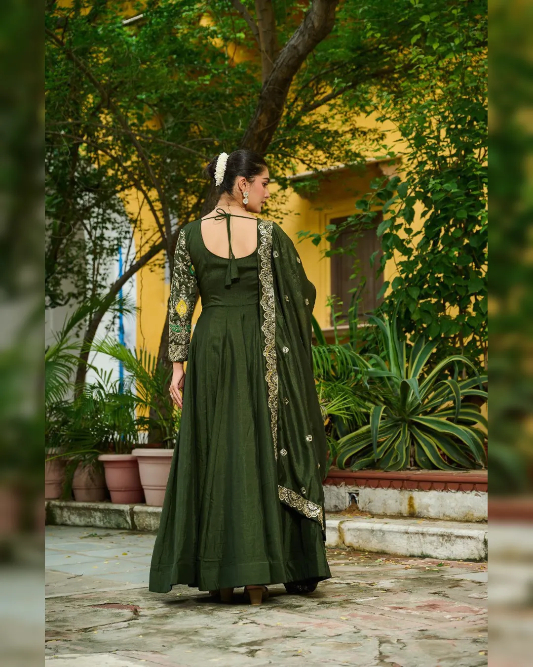 Premium Vichitra Gown & Dupatta Set – Multi Thread & Zari Embroidery Work - Image 11