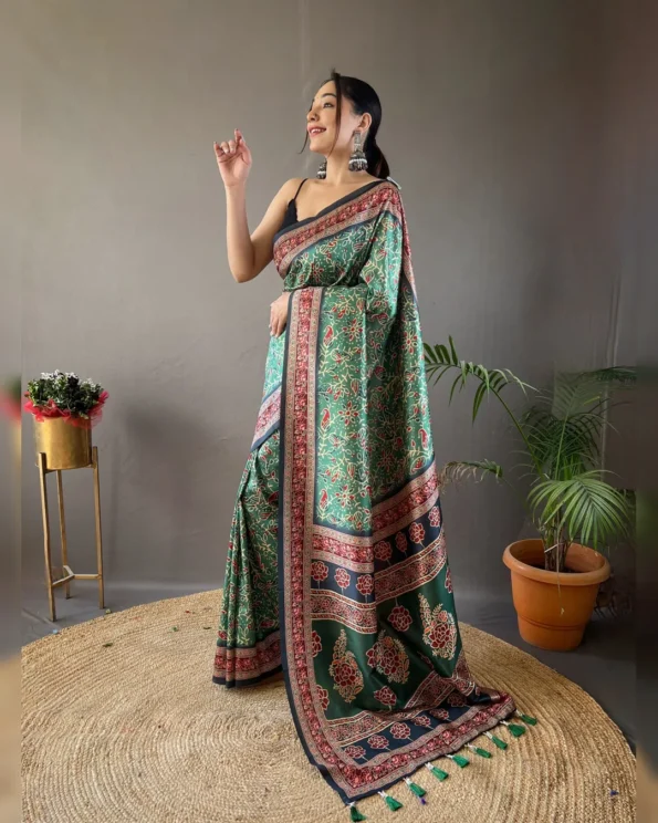 Elegant Semi Silk Saree with Digital Print Design - Image 13