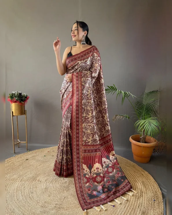Elegant Semi Silk Saree with Digital Print Design - Image 12