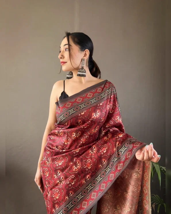 Elegant Semi Silk Saree with Digital Print Design - Image 5