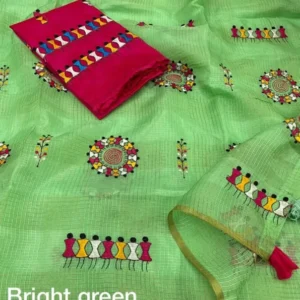 Exquisite Manipuri Kota Chex Saree with Zari Pattu Weaving Border
