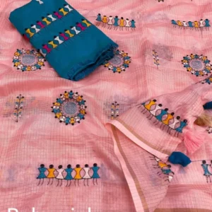 Exquisite Manipuri Kota Chex Saree with Zari Pattu Weaving Border