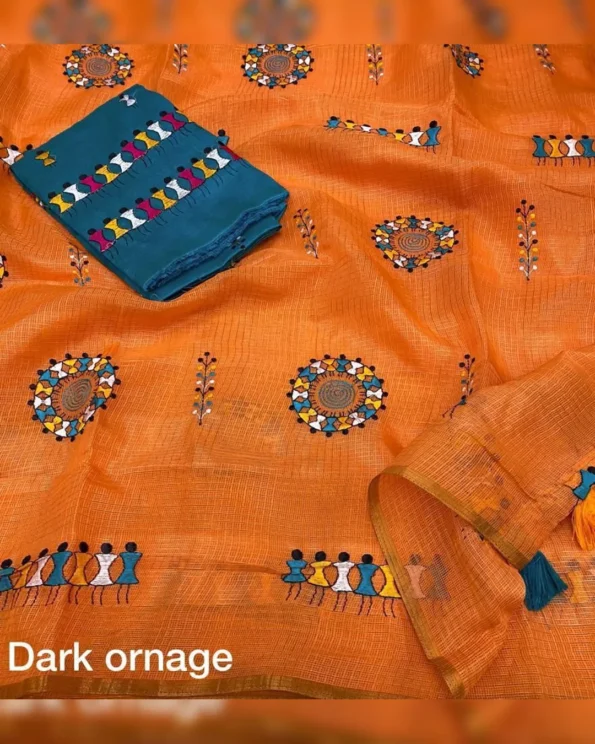 Exquisite Manipuri Kota Chex Saree with Zari Pattu Weaving Border - Image 11