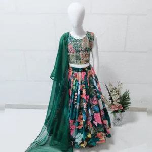 Trending Sequins Embroidered Faux Georgette Lehenga, Blouse & Dupatta Set