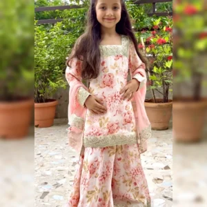 New Designer Heavy Chinon Top with Sharara & Dupatta
