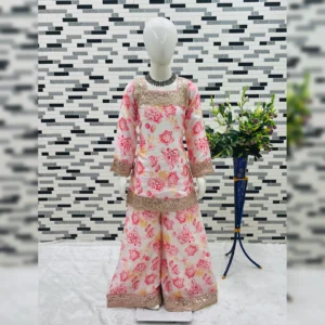 New Designer Heavy Chinon Top with Sharara & Dupatta