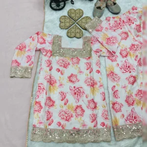 New Designer Heavy Chinon Top with Sharara & Dupatta