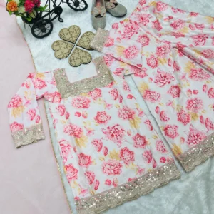 New Designer Heavy Chinon Top with Sharara & Dupatta