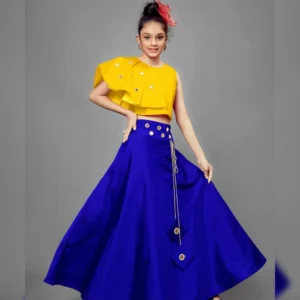 Sparkling Mirror Embellished Girls’ Lengha Choli