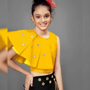 Sparkling Mirror Embellished Girls’ Lengha Choli