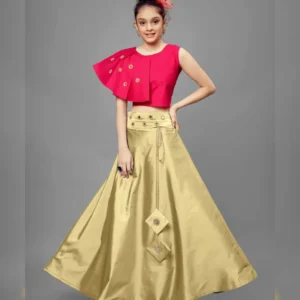 Sparkling Mirror Embellished Girls’ Lengha Choli