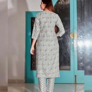 Women’s Cotton Blend Digital Print Kurta with Pant Set