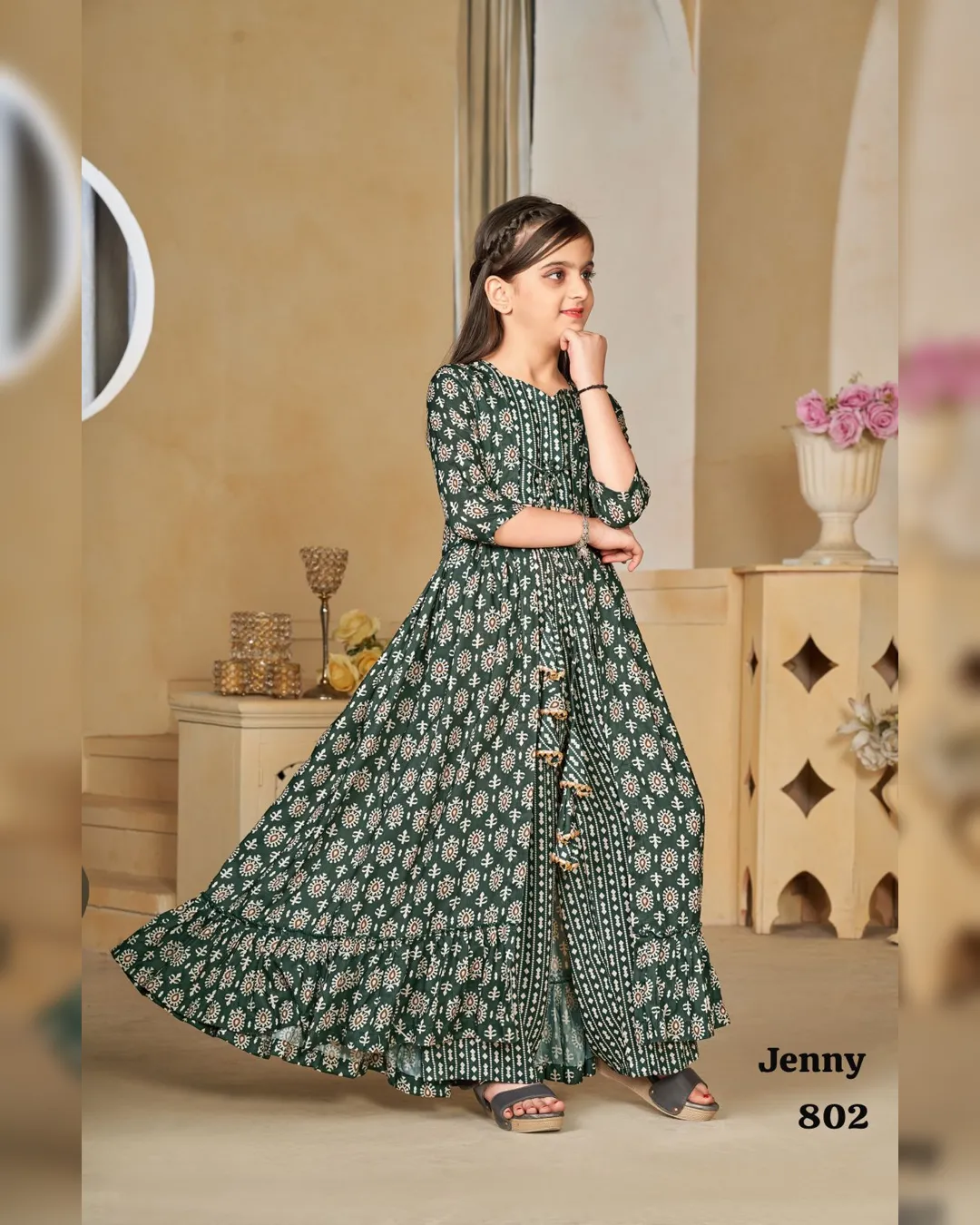 Ethnic Kids Wear 3-Piece Indo-Western Set – Digital Printed Maslin Silk - Image 3