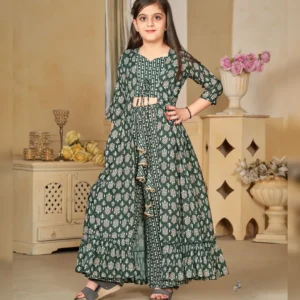 Ethnic Kids Wear 3-Piece Indo-Western Set – Digital Printed Maslin Silk