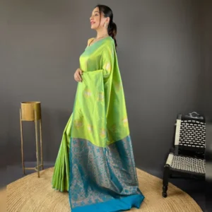 Elegant Pattu Base Saree with Copper Weaving Border & Motifs