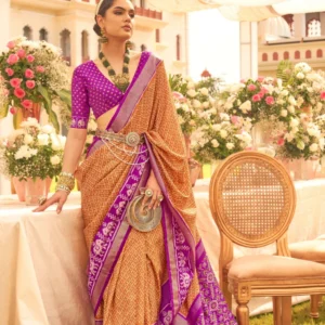 Premium Mercerized Silk Saree with Patola Motifs