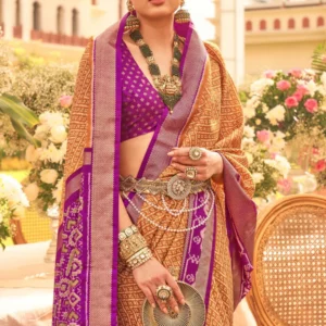 Premium Mercerized Silk Saree with Patola Motifs
