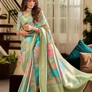 Elegant Soft Silk Saree with Contemporary Digital Print