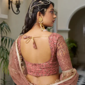 Designer Thread Sequin Embroidered Net Lehenga for Festive Wear