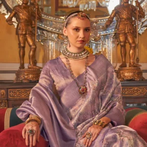 Traditional Woven Silk Blend Saree in Kanjivaram Design