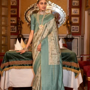 Elegant Silk Blend Saree with Kanjivaram Weave