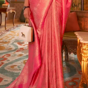 Elegant Kanjivaram Satin Silk Saree with Zari Shine Weaving