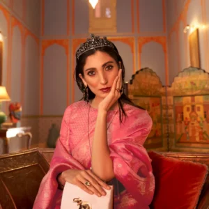 Elegant Kanjivaram Satin Silk Saree with Zari Shine Weaving