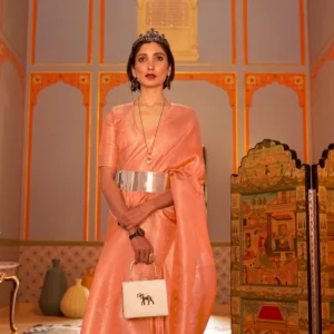 Elegant Kanjivaram Satin Silk Saree with Zari Shine Weaving