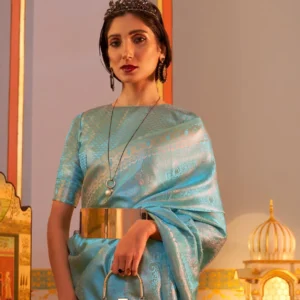 Elegant Kanjivaram Satin Silk Saree with Zari Shine Weaving