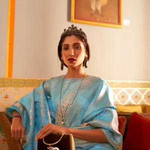 Elegant Kanjivaram Satin Silk Saree with Zari Shine Weaving