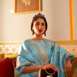 Elegant Kanjivaram Satin Silk Saree with Zari Shine Weaving