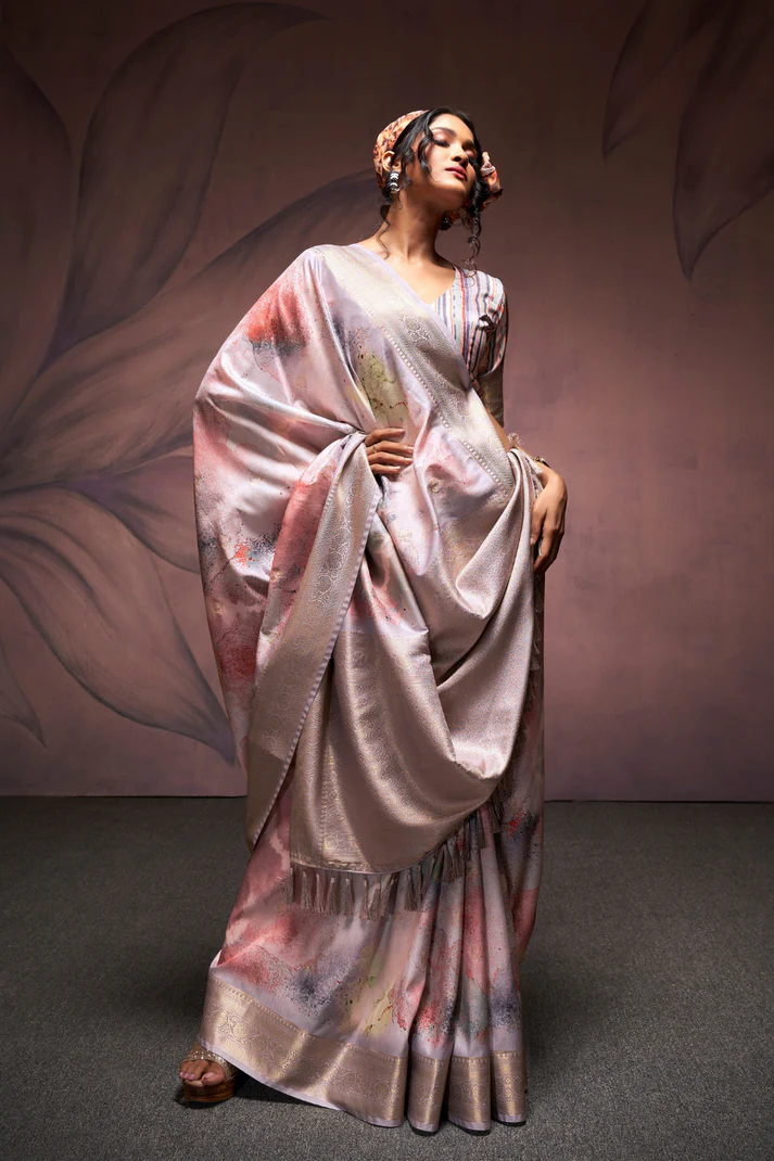 Handloom Harmony Soft Silk Saree with Elegant Weaving - Image 5