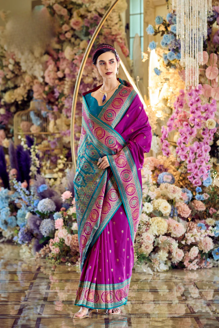 Pure Soft Banarasi Silk Saree A Royal Drape of Tradition - Image 3